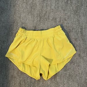 Lululemon size 4 yellow shorts. Perfect condition!
